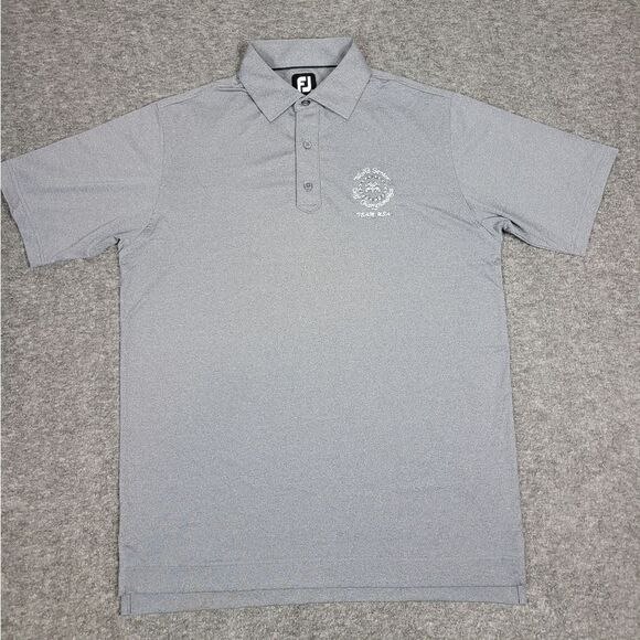FootJoy Men's  Golf Shirt Polo Size M Logo Chest Light Gray Short Sleeve - Picture 1 of 14